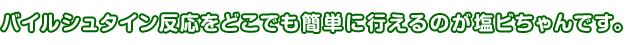 バイルシュタイン反応をどこでも簡単に行えるのが塩ビちゃんです。